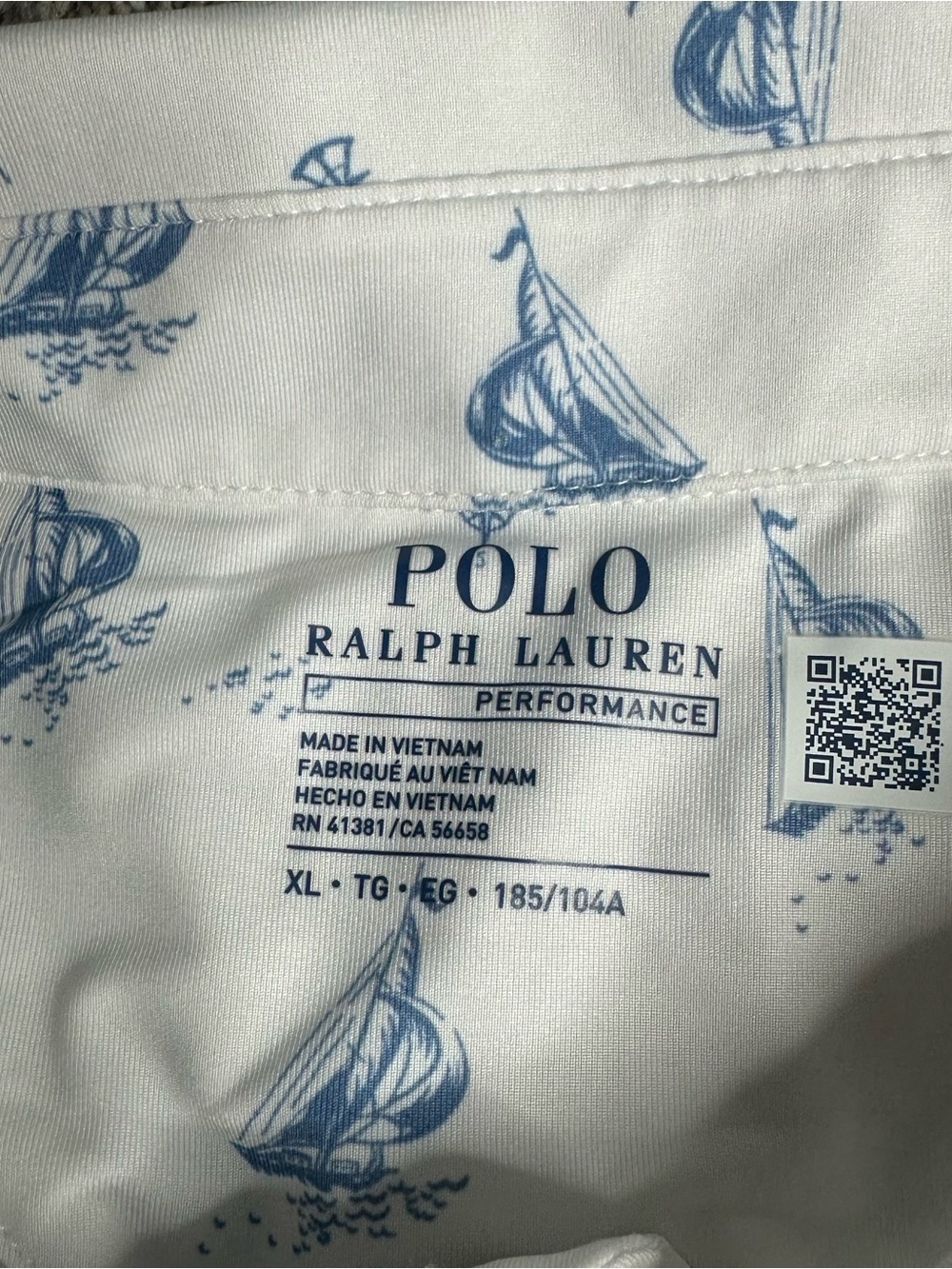 Polo Ralph Lauren Classic Fit Performance Polo Shirt XL white blue sailboat - Picture 9 of 14